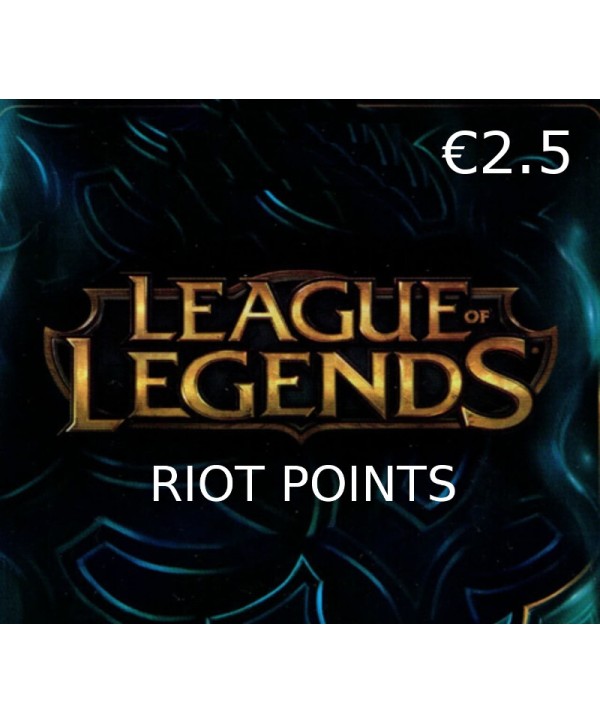 League of Legends 2.5 EUR Prepaid RP Card Key EUROPE